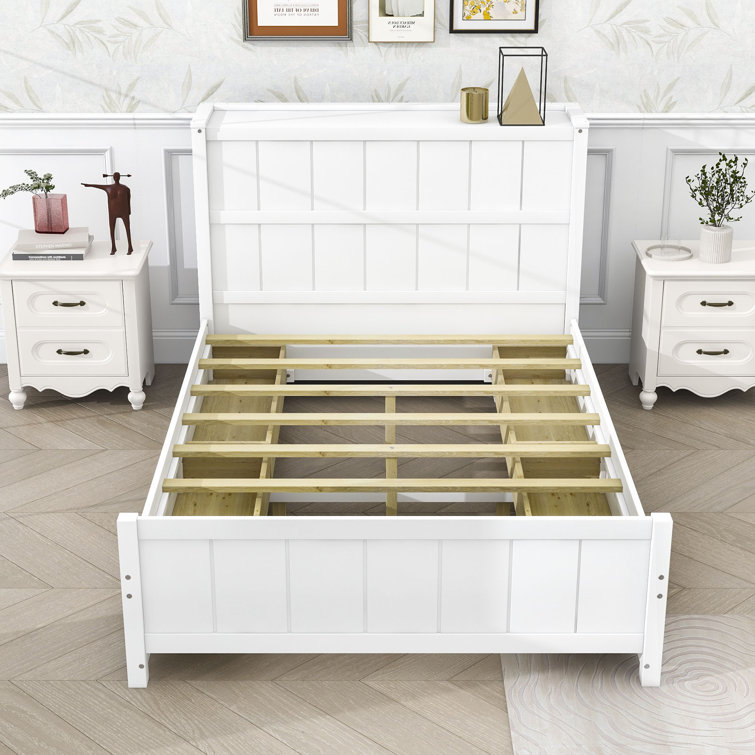 White single bed clearance frame with drawers